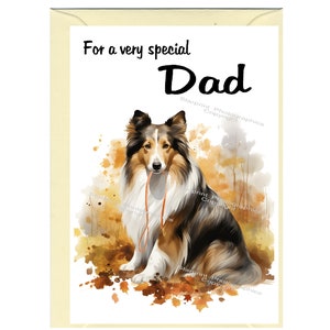 Sheltie/Shetland Sheepdog Biglietto vuoto/Notelet per papà (6" x 4") con busta - Ideale per la festa del papà, il compleanno, ecc.