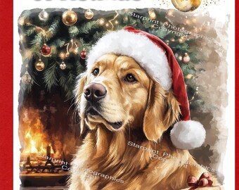 ヴィンテージのニードルポイント クリスマス クッション ゴールデンレトリバー il_340x270.7031544103_e360.jpg