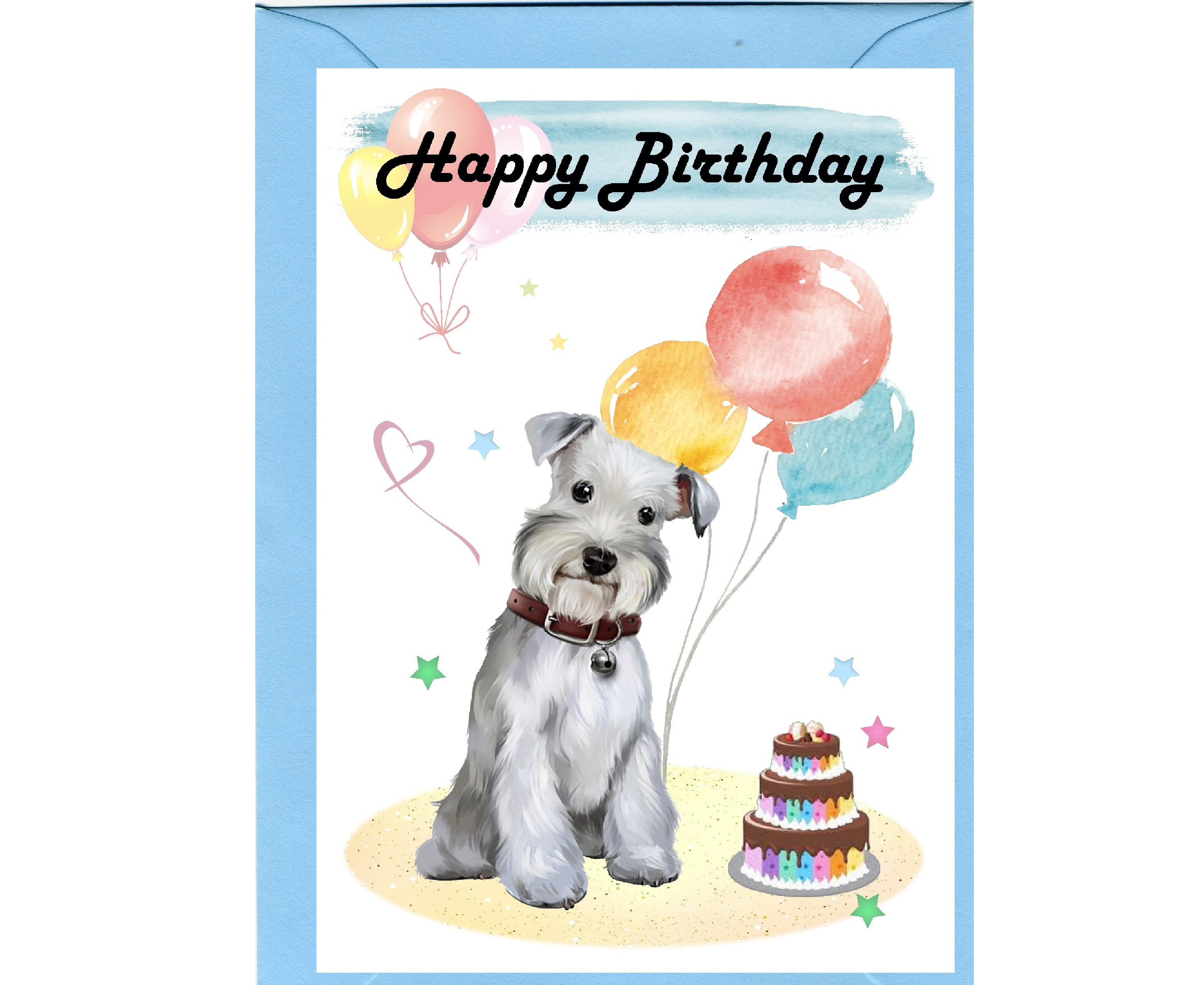 Miniature Schnauzer Greeting Card - 5x7 Inch Blank Card For Dog Lovers
