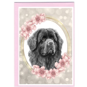 Carte de voeux/notelet personnalisés pour chien de Terre-Neuve (6 x 4 po.) avec enveloppe - Idéal pour toutes les occasions. Peut être laissé vide si vous préférez