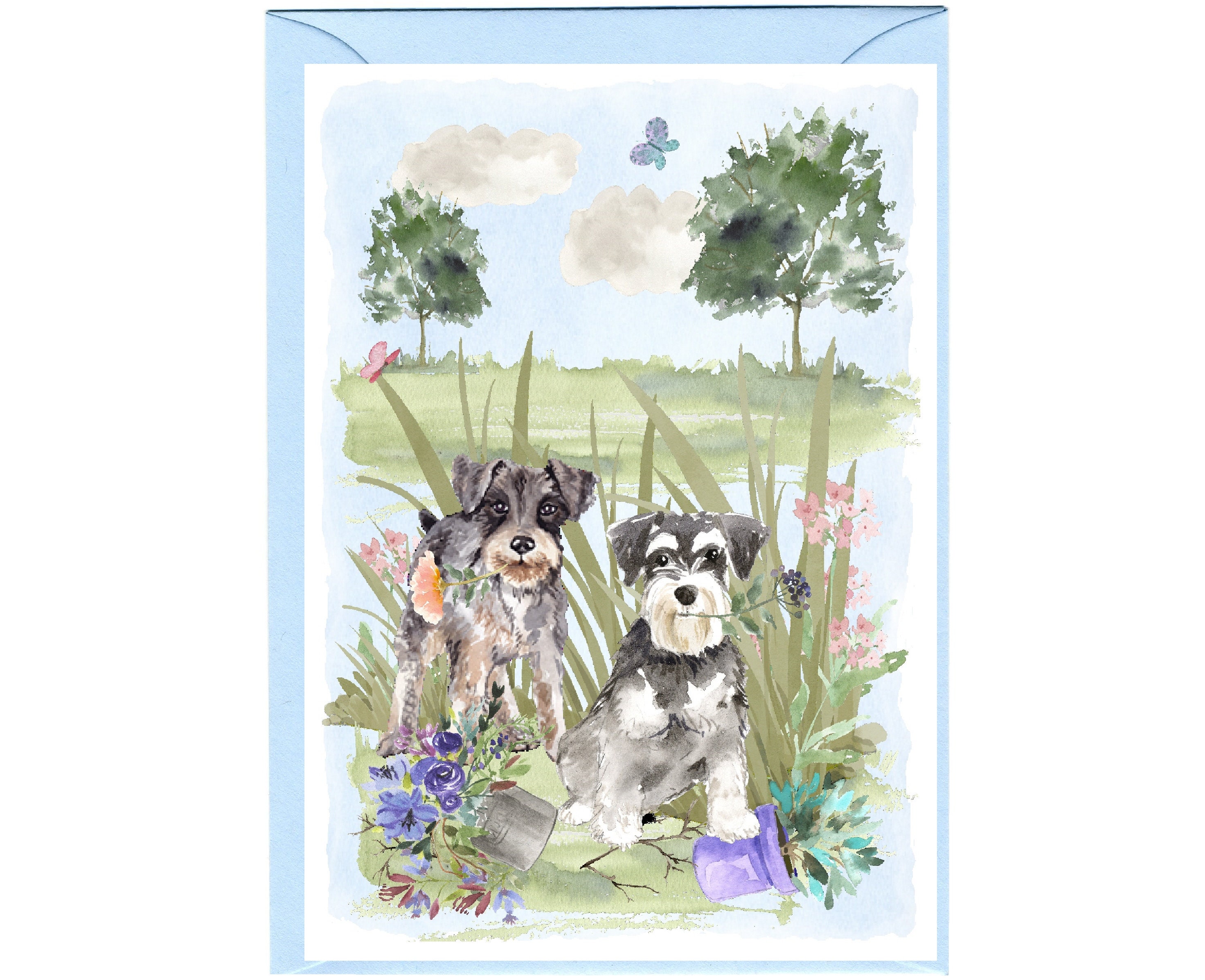 Miniature Schnauzer Dog Blank Card /notelet (6" X 4") With Envelope ...