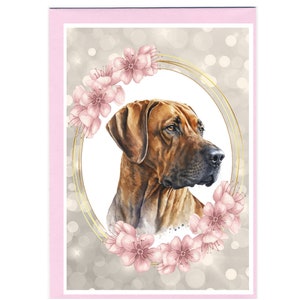 Gepersonaliseerde Rhodesian Ridgeback-hondenwenskaart (6 x 4 inch) met envelop: ideaal voor elke gelegenheid. Kan desgewenst leeg worden gelaten