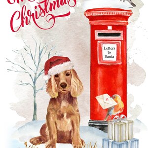 Cocker Spaniel Gold Dog Christmas Card 6 x 4 Blank inside with Envelope ...