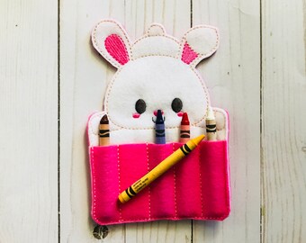 Bunny Birthday party Easter Bunny Crayon Holders Bunny Toy Crayon Birthday Favor Easter Basket Toy Rabbit Crayon Holder