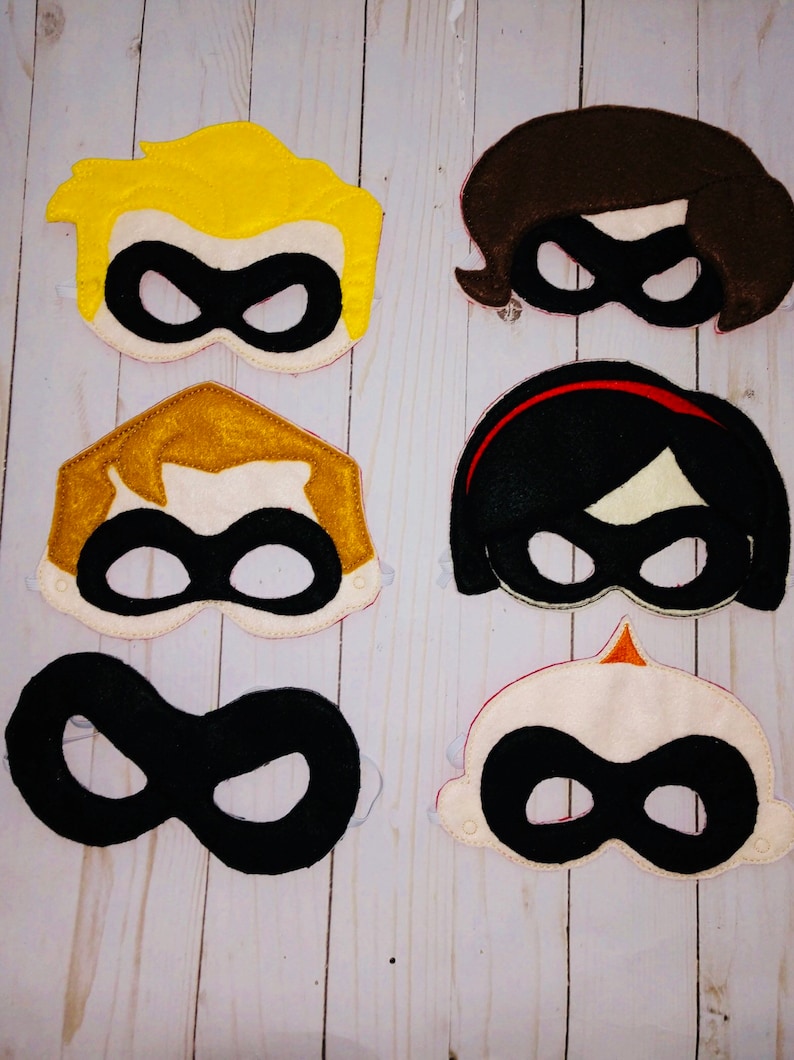 Incredibles Inspired Mask Individual or Set Felt Costume | Etsy