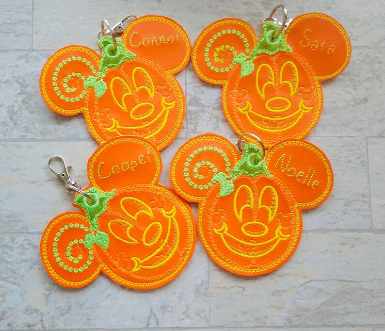 Halloween Pumpkin Mickey Mouse Inspired Trading Pin Holder Luggage Tag
