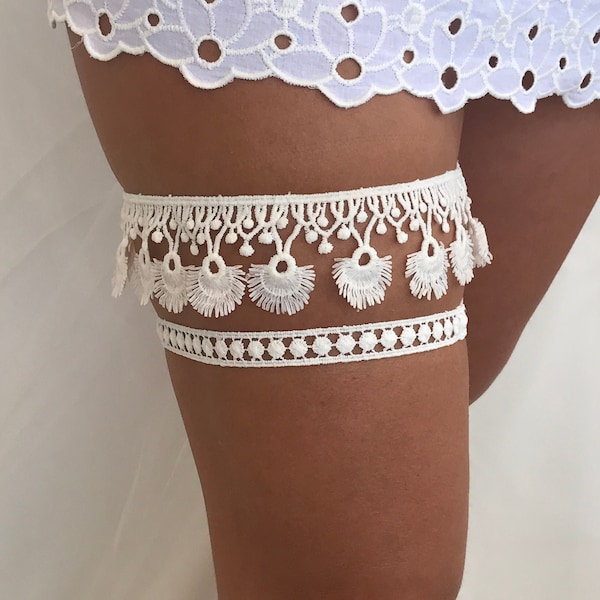 Bohemian Garter set, Toss Garter, Boho Keepsake Garter, atlantean wedding, Gifts for her, Tropical bahamas, Destination wedding,
