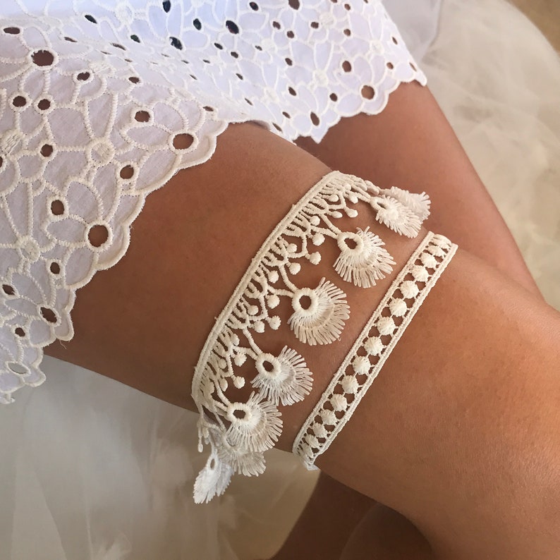 atlantean wedding Gifts for her Bohemian Garter set Toss Garter Destination wedding, Tropical bahamas Boho Keepsake Garter
