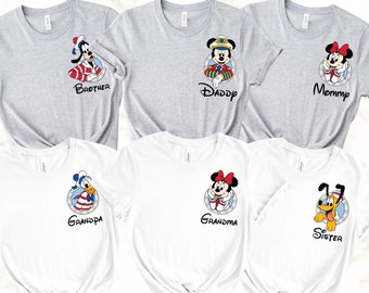 Disney Cruise 2025 Shirt, 2025 Disney Caracter Cruise Family Matching Shirts, Adults Kids Disney Cruise with Custom Names Shirts