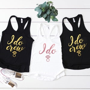 I Do Crew Bachelorette Party Shirts: Rose Gold Bridal Squad