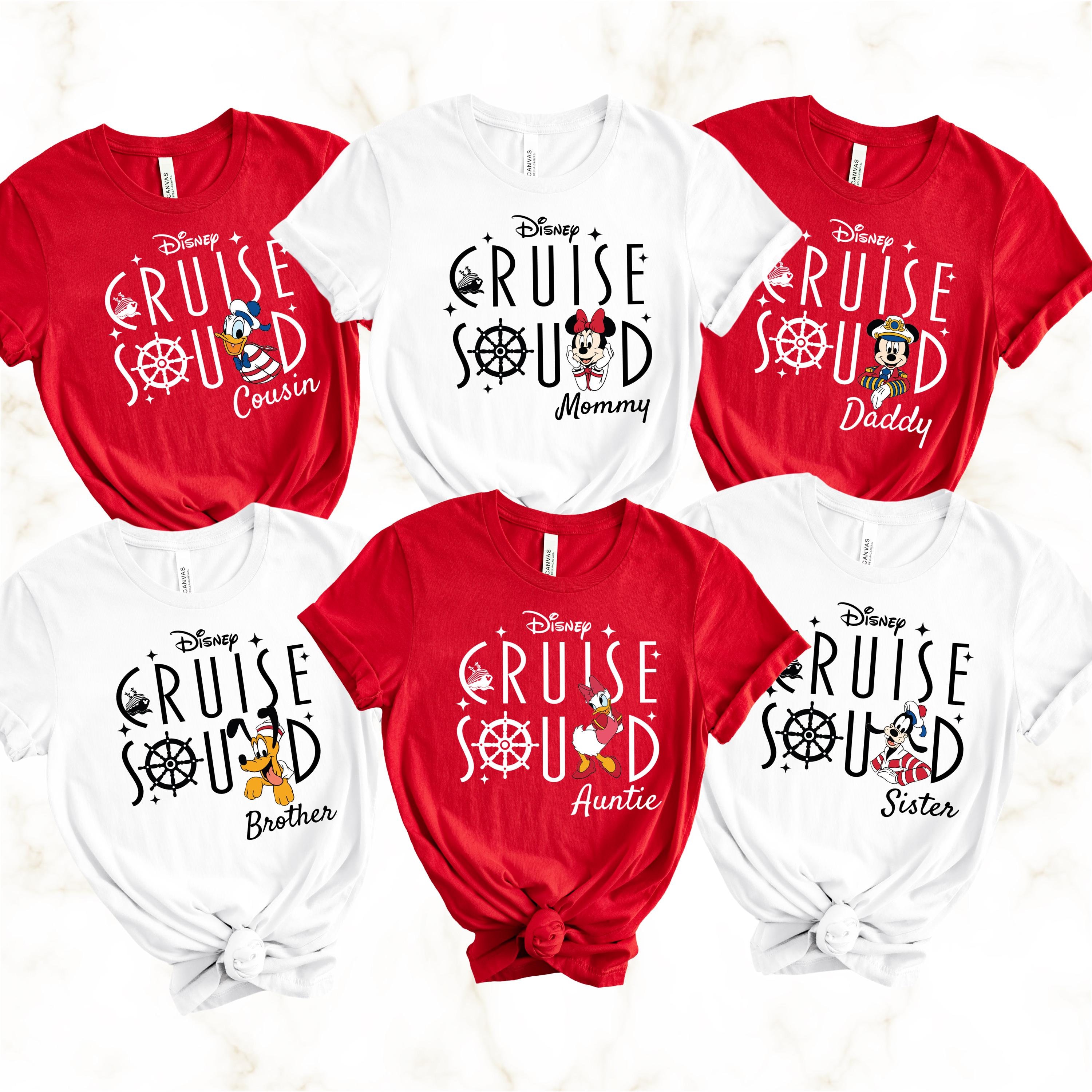 Disney Cruise 2025 Shirt, 2025 Disney Character Cruise Family Matching Shirts, Adults Kids Disney Cruise with Custom Names Shirts