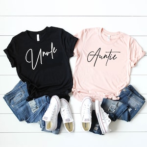 Auntie Uncle Est 2020 shirt, promoted to auntie shirt, promoted to uncle shirt, aunt uncle shirts, aunt shirt, pregnancy announcement D353
