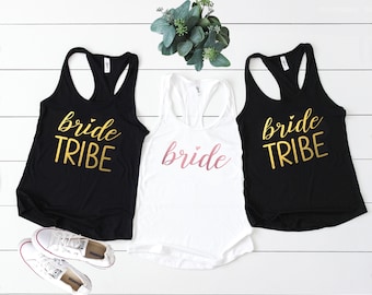 Bride, Tribe tanks bridesmaid tshirts, bachelorette party shirts, bridal party, wedding party, bridesmaid gift d26