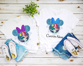 Disney Ariel Mermaid Collage Shirt, Princess Tee