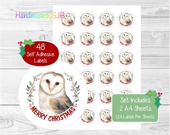 mixed set of 5, blank with envelope seals Owl Greeting Card Set