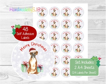 Christmas Meercats Meerkats 48 Large Sticky White Paper Stickers Labels New