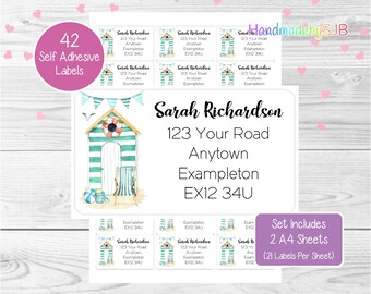 Beach Address Label Etsy