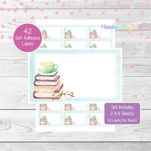 Reading Books 42 Blank Multi Purpose Stickers (2 A4 Sheets, 21 Per Sheet), Fun For Address Labels/Gift Tags/Party Bags/Labelling