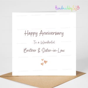 Carte d'anniversaire de beau-frère et belle-soeur, carte de joyeux anniversaire de couple merveilleux, carte d'anniversaire de mariage simple, 6 x 6 po, blanc à l'intérieur