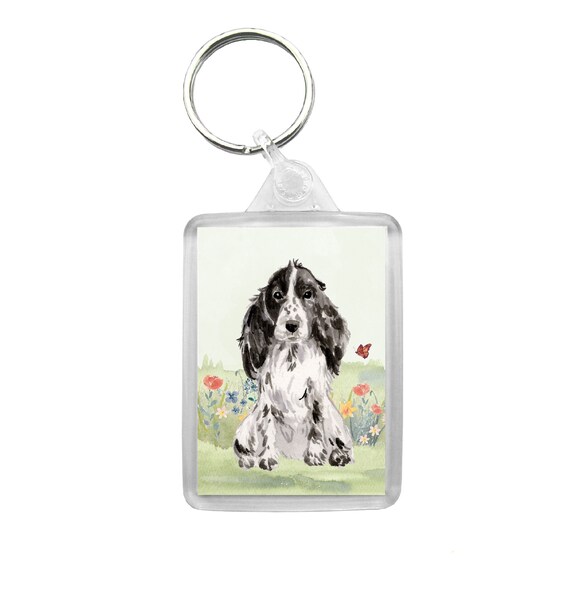 Cocker Spaniel Blue Roan Keyring Dog Keychain Lovely Etsy