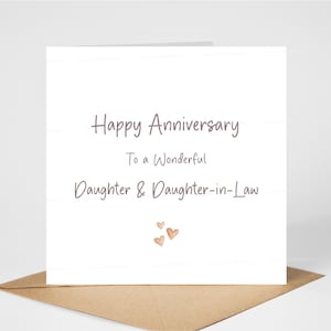 Tarjeta de aniversario de bodas para hija y nuera, tarjeta de aniversario para mujeres del mismo sexo, tarjeta de feliz aniversario para pareja gay y lesbiana, 15 x 15 cm