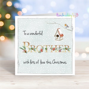 "Brother Weihnachtskarte, ""To A Wonderful"" Grußkarte, 15,5 x 15,5 cm, innen leer, damit Sie Ihre eigene Nachricht schreiben können."