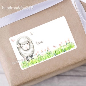 Étiquettes cadeaux moutons, 21 autocollants To From, 1 feuille A4, finition mate, 2,5 x 1,5 pouces, cadeau d'anniversaire amusant, étiquettes-cadeaux collantes