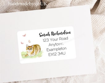 30 Etichette Indirizzo Reso Personalizzate Gatti Carini - Foto 10