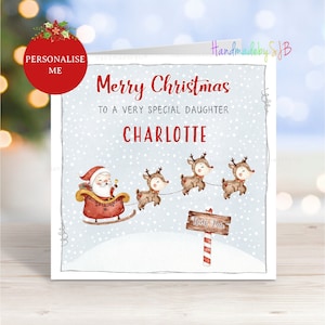 Biglietto di auguri personalizzato di Babbo Natale, qualsiasi relazione, ragazzo/ragazza/figlio/figlia/nipote/nipote/fratello/sorella