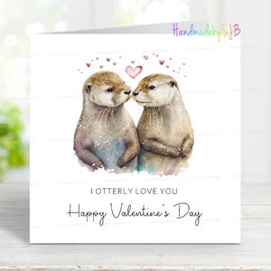 Happy Valentinstag Karte, I Otterly Love You, süße Sentimental Otter Karte für Mann, Frau, Freundin, Freund, 6 "x6", innen leer