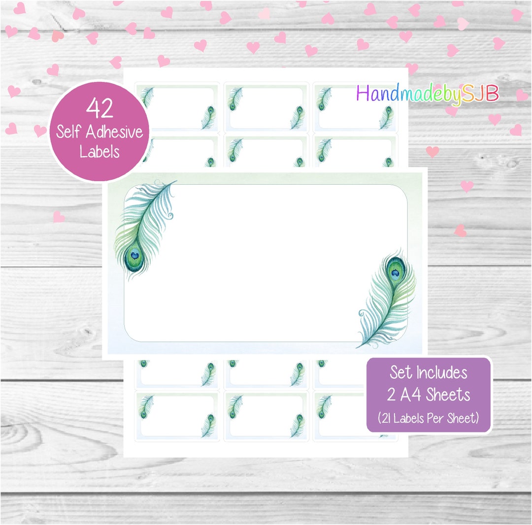 Peacock Labels, 42 Blank Multi Purpose Stickers (2 A4 Sheets, 21 per ...