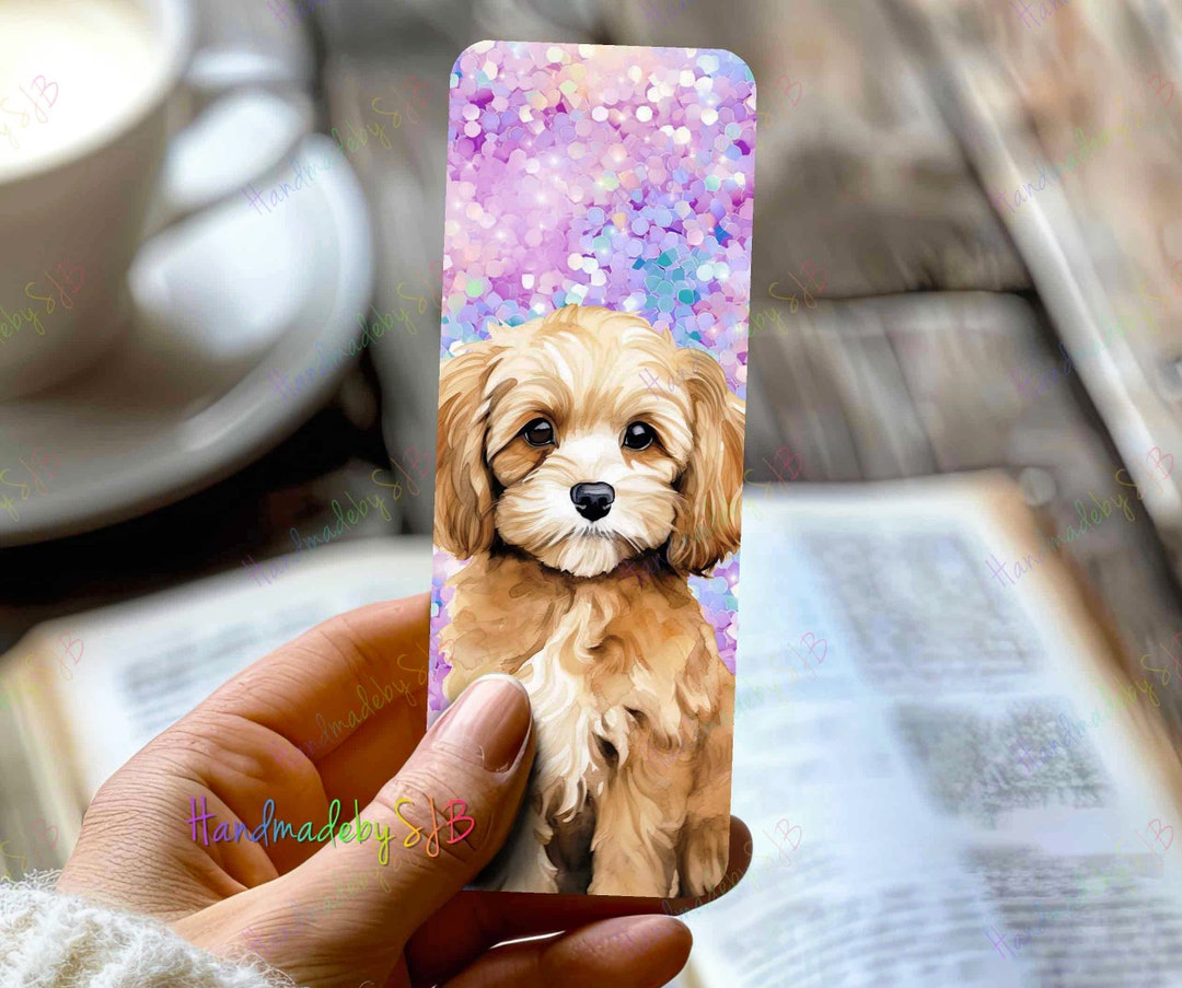 Cavapoo Bookmark, Cute Dog Image, Double Sided, Glossy, Rounded Corners ...