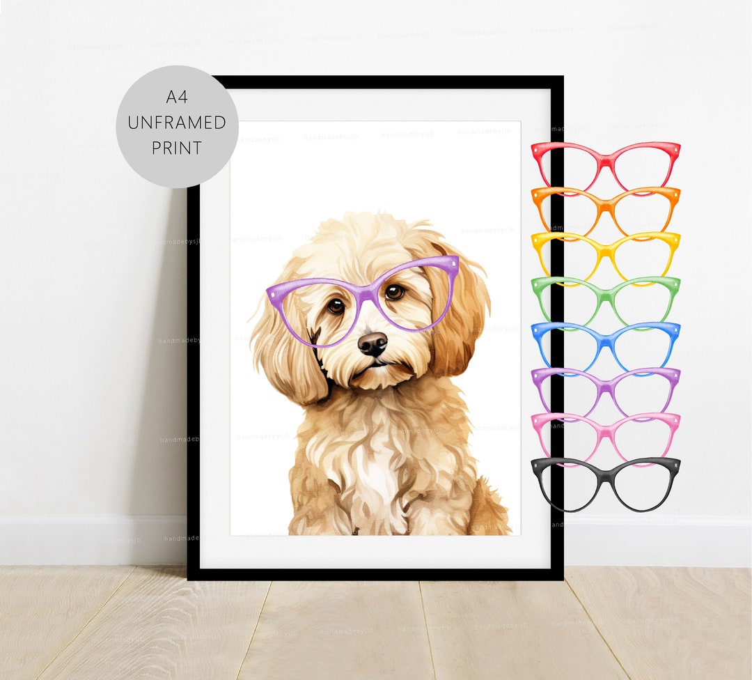 Cockapoo Unframed A4 Print, Fun Dog Wall Art, Cute Picture, Can Be ...