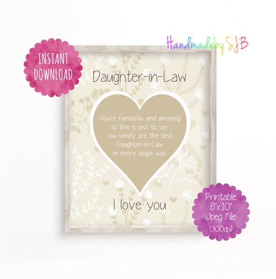 Schwiegertochter Ich Liebe Dich Druckbare Bild Etsy