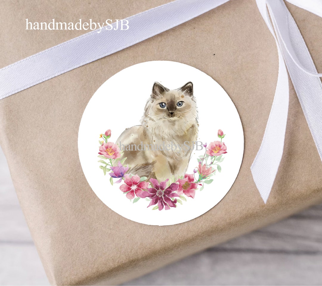 Ragdoll Cat Stickers, 40mm (1.5 Inches), Matte Finish, 48 Stickers (2 ...
