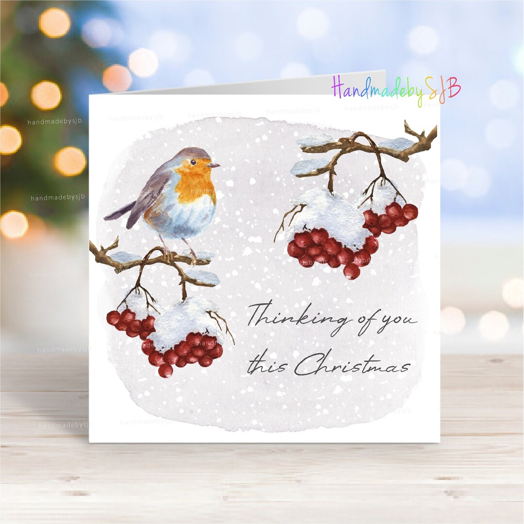 Thinking of You This Christmas, Sentimental Robin Sympathy Card ...