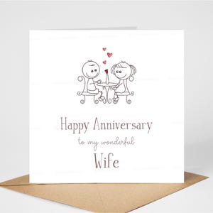 Carte d'anniversaire de femme, joyeux anniversaire à ma femme merveilleuse, jolie carte d'anniversaire de mariage pour ma femme, 6 x 6 po, blanc à l'intérieur
