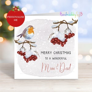 Biglietto di Natale personalizzato Robin, qualsiasi nome/relazione, mamma papà nonna nonno fratello sorella figlio figlia zia zio marito moglie fidanzato