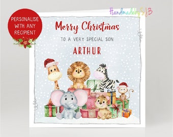 PERSONALISED OWL WITH SCARF CHRISTMAS CARD GIRL BOY SON DAUGHTER GRANDSON PERSONALISED OWL WITH SCARF CHRISTMAS CARD GIRL BOY SON DAUGHTER GRANDSON