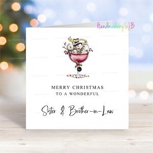 Belle-soeur et beau-frère/son petit ami/son fiancé carte de Noël, joyeux Noël à une merveilleuse soeur, 6 x 6 po.