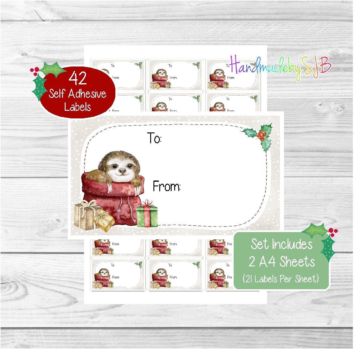 Christmas adhesive gift labels