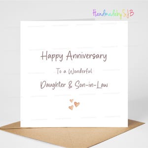 Cartão de aniversário para nora e genro, cartão de feliz aniversário para um casal maravilhoso, cartão simples de aniversário de casamento, 15 cm x 15 cm, em branco por dentro