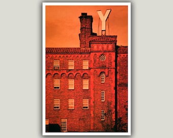 Harrisburg YMCA Building Print, Abstract Redscale Photography
