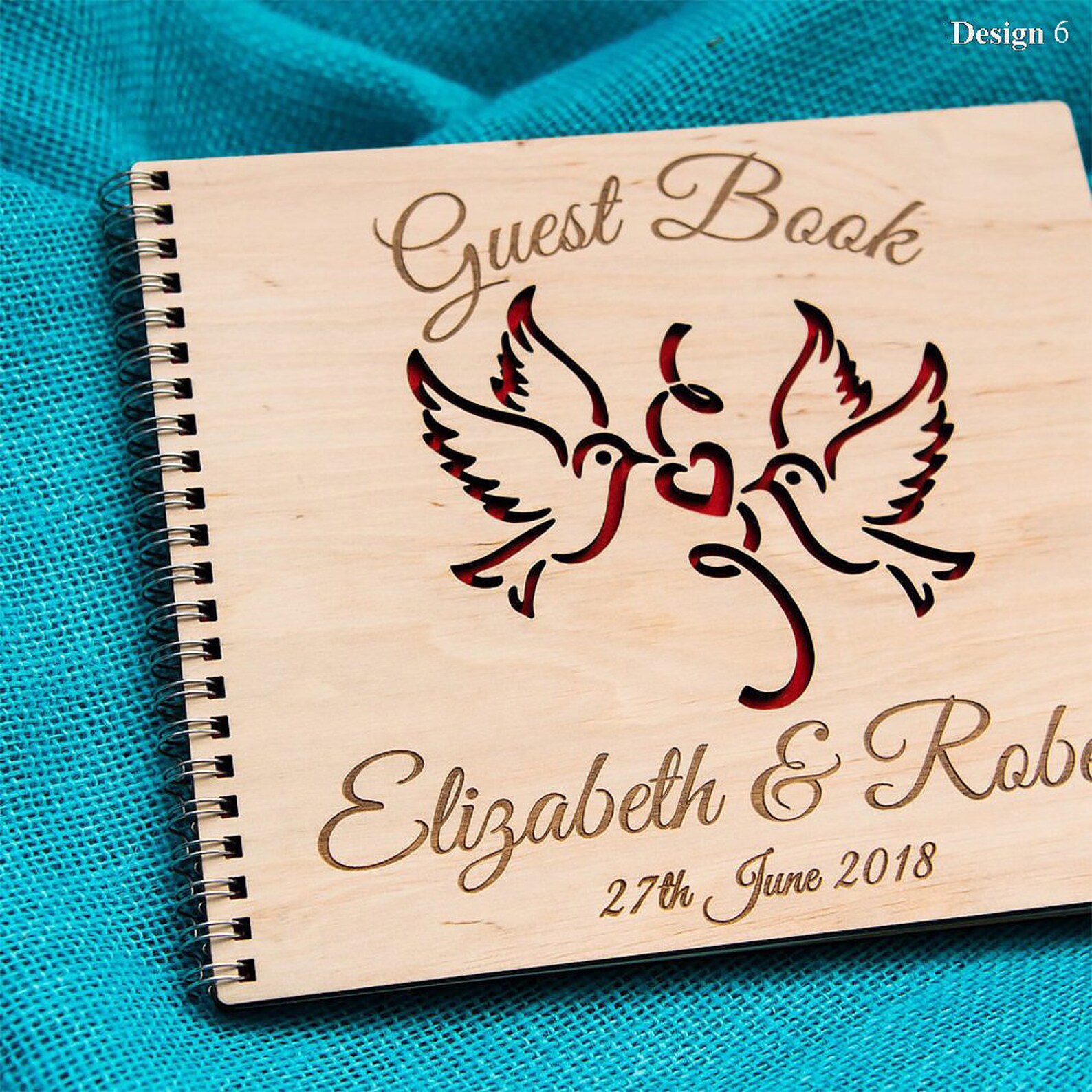 Wedding Guest Book Personalised Wedding Guest Book Wooden Etsy