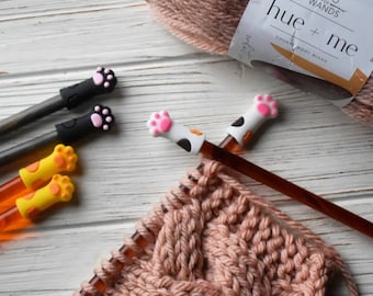 Knitting Point Protectors for large needles - Kitty paws