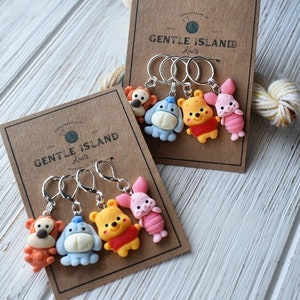 Stitch markers: forest buddies set of four