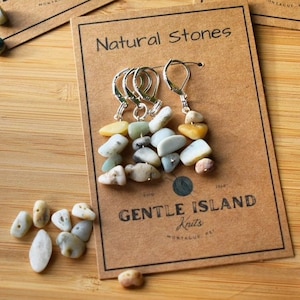 Natural Stitch Markers - semi precious stone set of four