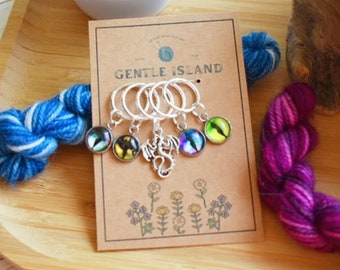 Stitch markers - Dragon eyes set of five.