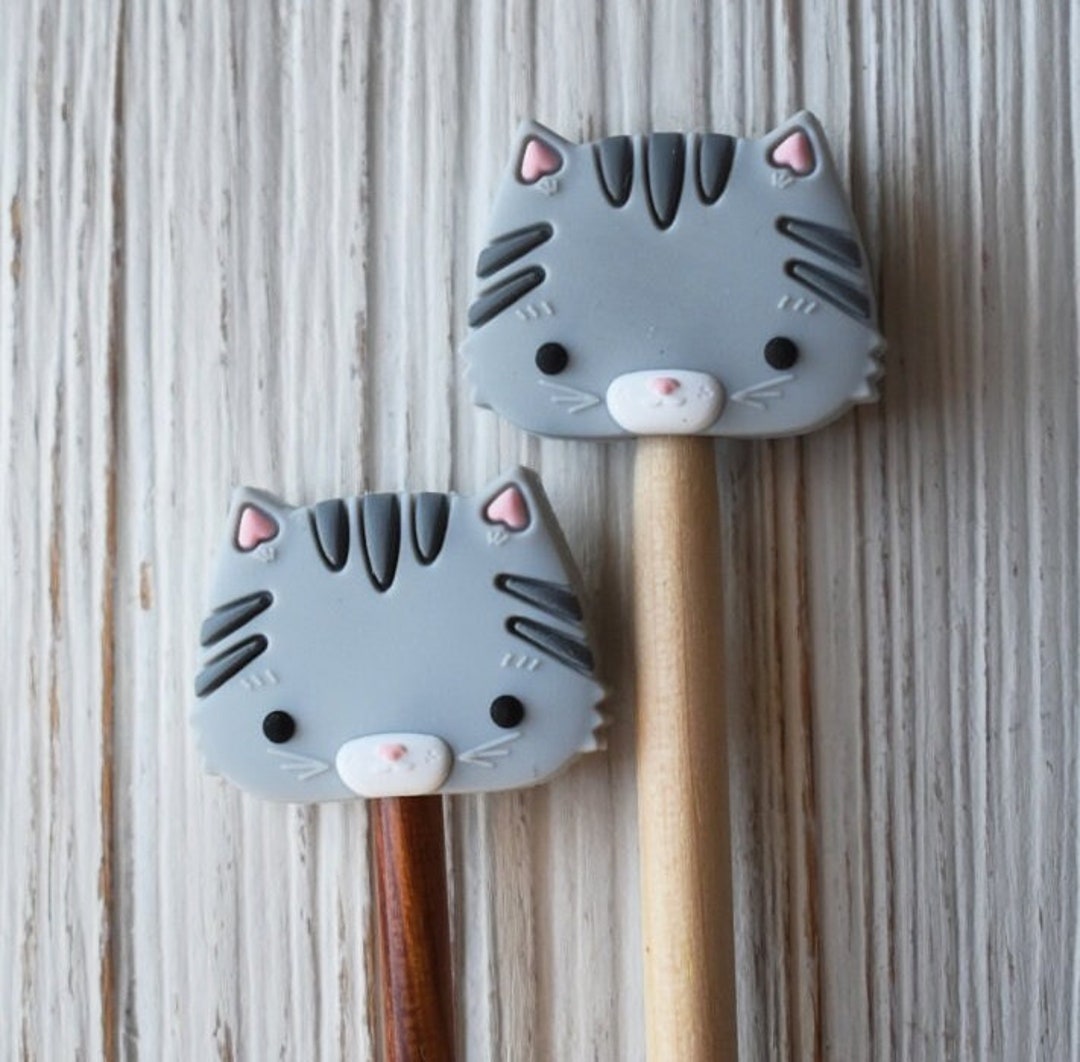 Knitting Point Protectors, Kittens in Five Colours - Etsy