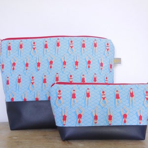 XXL Kulturbeutel Set, Kulturtasche Damen, Kulturbeutel Damen groß, Waschtasche Damen groß, Geschenk für Schwimmer, Geschenk für Sie